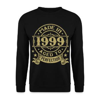 Vintage 1999 Anniversaire 1999 Cadeau 1999 Rétro - Sweat-shirt Unisexe - noir - Devant - Alina (178cm) & Michal (187cm)