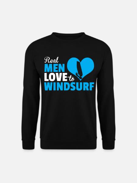 Real Men Love to Windsurfing - Unisex Sweatshirt - black