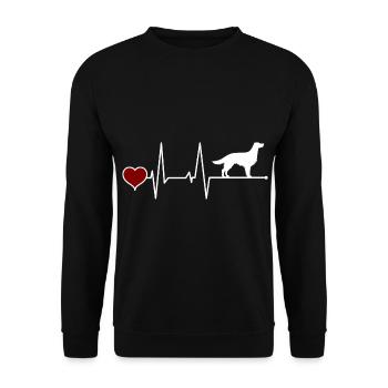 English Setter Heartbeat Red Heart - Unisex Sweatshirt - black - Front - Alina (178cm) & Michal (187cm)