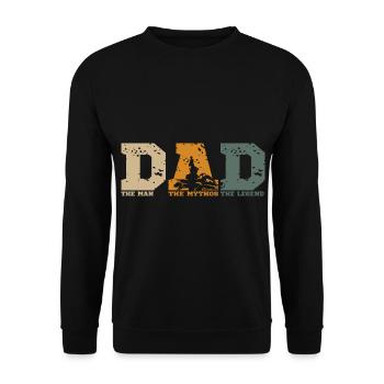 Go Kart Driving Papa Saying Funny - Unisex Sweatshirt - black - Front - Alina (178cm) & Michal (187cm)