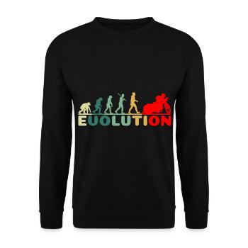 Speedway Motorcycle Racer Evolution Retro - Unisex Sweatshirt - black - Front - Alina (178cm) & Michal (187cm)