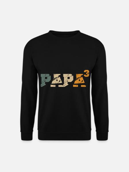 Papa 3 0 drittes Kind Schwangerschaft Baby Retro - Unisex Pullover - Schwarz