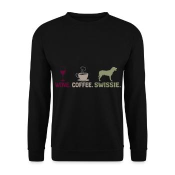 Grand Sennenhund Suisse Swissie Vin Café - Sweat-shirt Unisexe - noir - Devant - Alina (178cm) & Michal (187cm)