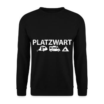 Platzwart Camping Campingplatz Aufsicht - Unisex Pullover - Schwarz - Vorne - Alina (178cm) & Michal (187cm)