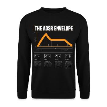ADSR Modular Techno Festival Nerd Synthesizer - Unisex Sweatshirt - black - Front - Alina (178cm) & Michal (187cm)
