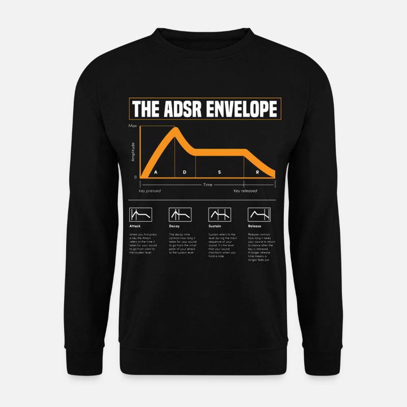 ADSR Modular Techno Festival Nerd Synthesizer - Unisex Pullover - Schwarz