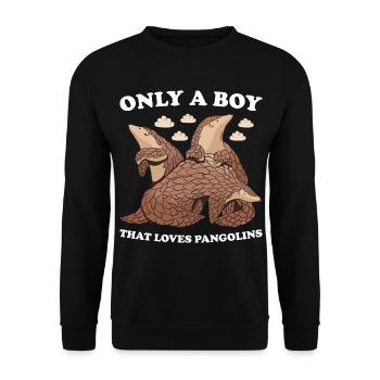 Seulement un garçon qui aime pangolin Pangolin - Sweat-shirt Unisexe - noir - Devant - Alina (178cm) & Michal (187cm)