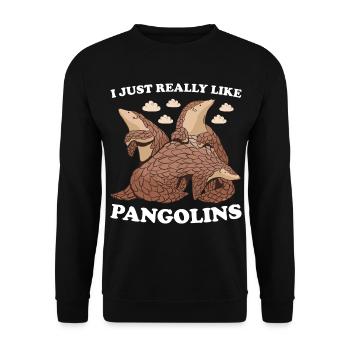 J’aime vraiment pangolins pangolin - Sweat-shirt Unisexe - noir - Devant - Alina (178cm) & Michal (187cm)