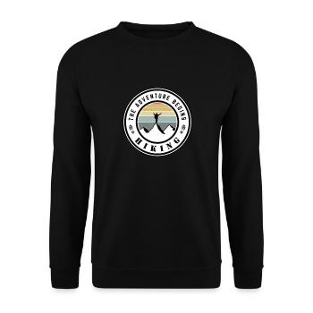 Randonnée - l’aventure commence - Sweat-shirt Unisexe - noir - Devant - Alina (178cm) & Michal (187cm)