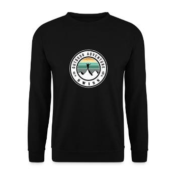 Outdoor Adventure Swiss - Unisex Sweatshirt - black - Front - Alina (178cm) & Michal (187cm)