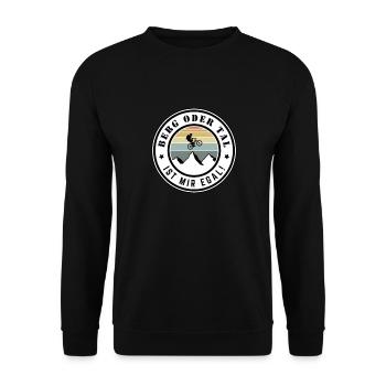 La montagne ou la vallée n’a pas d’importance pour moi - Sweat-shirt Unisexe - noir - Devant - Alina (178cm) & Michal (187cm)