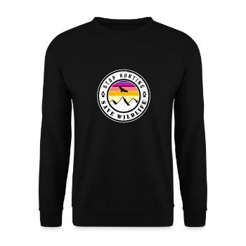 Arrêtez de chasser - sauvez la faune - Sweat-shirt Unisexe - noir - Devant - Alina (178cm) & Michal (187cm)