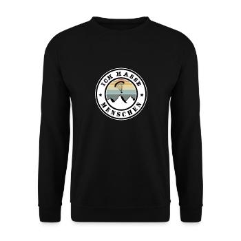 Ich hasse Menschen - Unisex Pullover - Schwarz - Vorne - Alina (178cm) & Michal (187cm)