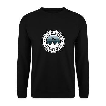 Ich hasse Menschen - Unisex Pullover - Schwarz - Vorne - Alina (178cm) & Michal (187cm)