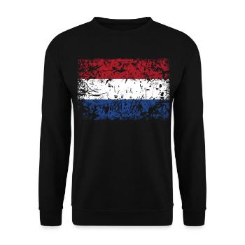 Drapeau des Pays-Bas VINTAGE - Sweat-shirt Unisexe - noir - Devant - Alina (178cm) & Michal (187cm)