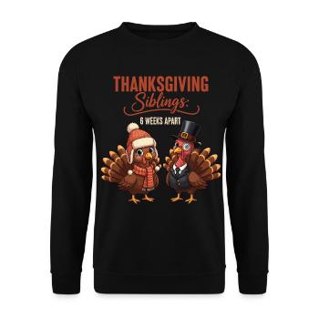 Thanksgiving Siblings - Unisex Sweatshirt - black - Front - Alina (178cm) & Michal (187cm)