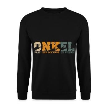 Onkel Pate Mythos Legende - Unisex Pullover - Schwarz - Vorne - Alina (178cm) & Michal (187cm)