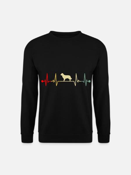 Golden Retriever Herzschlag Retro - Unisex Pullover - Schwarz