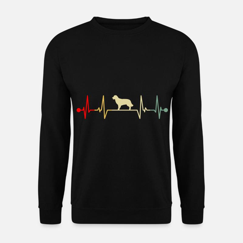 Golden Retriever Herzschlag Retro - Unisex Pullover - Schwarz