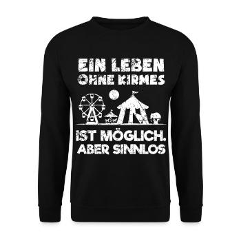 Ein Leben Ohne Kirmes Ist Möglich Aber Sinnlos - Unisex Pullover - Schwarz - Vorne - Alina (178cm) & Michal (187cm)
