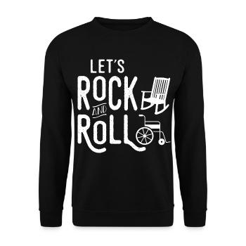 Let's Rock And Roll Musiker Lustiges Schaukelstuhl - Unisex Pullover - Schwarz - Vorne - Alina (178cm) & Michal (187cm)
