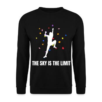 The Sky Is The Limit Boulderers and Rock Climbers - Unisex Sweatshirt - black - Front - Alina (178cm) & Michal (187cm)