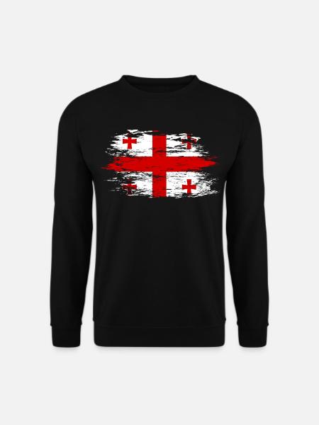 Georgien Flagge used - Unisex Pullover - Schwarz