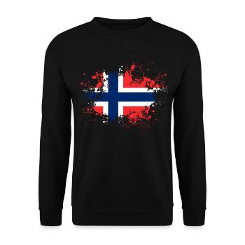 Norway Norway flag patch gift idea - Unisex Sweatshirt - black - Front - Alina (178cm) & Michal (187cm)