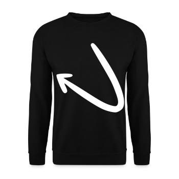 Flèche dessin esquisse blanc - Sweat-shirt Unisexe - noir - Devant - Alina (178cm) & Michal (187cm)