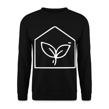 Plant drawing nature sketch white - Unisex Sweatshirt - black - Front - Alina (178cm) & Michal (187cm)