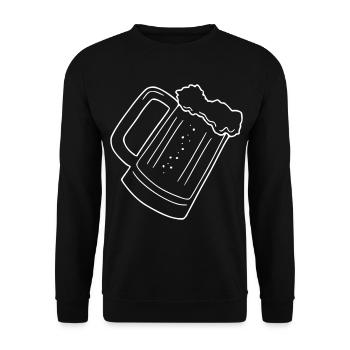 Beer Drawing Party Celebrate White - Unisex Sweatshirt - black - Front - Alina (178cm) & Michal (187cm)