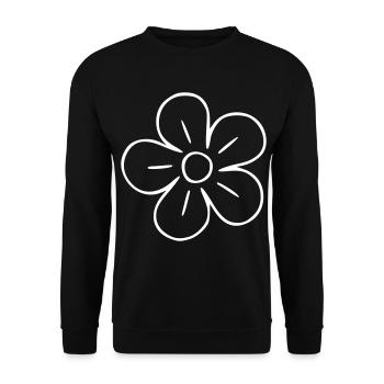 Dessin de fleur nature croquis blanc - Sweat-shirt Unisexe - noir - Devant - Alina (178cm) & Michal (187cm)