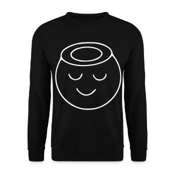 Emoji sketch halo white - Unisex Sweatshirt - black - Front - Alina (178cm) & Michal (187cm)