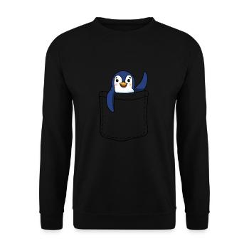 Penguin - Unisex Sweatshirt - black - Front - Alina (178cm) & Michal (187cm)