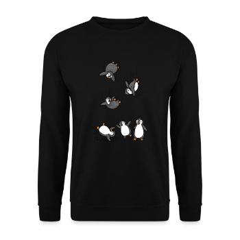 Penguin - Unisex Sweatshirt - black - Front - Alina (178cm) & Michal (187cm)
