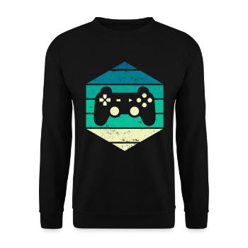 Contrôleur de jeu Video Gamer Vintage Sunset - Sweat-shirt Unisexe - noir - Devant - Alina (178cm) & Michal (187cm)