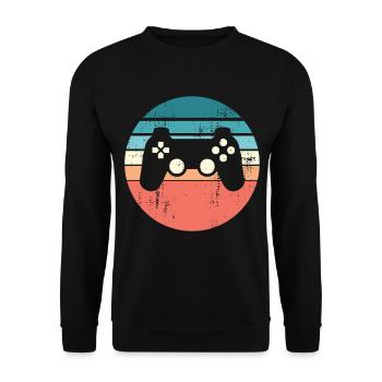 Sunset du contrôleur de jeu de console en détresse - Sweat-shirt Unisexe - noir - Devant - Alina (178cm) & Michal (187cm)