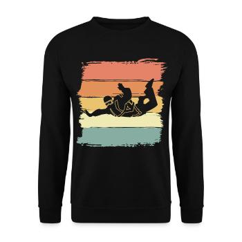 Fallschirmspringen vintage rétro Parachutisme - Sweat-shirt Unisexe - noir - Devant - Alina (178cm) & Michal (187cm)