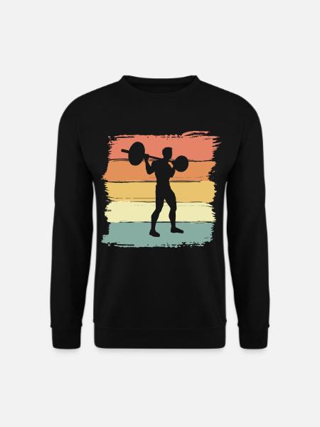 Weight Training Fitness Weights Lifting Retro Vintage - Unisex Sweatshirt - black