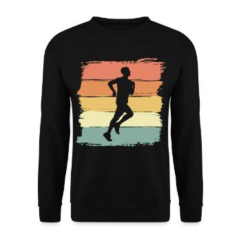 Running retro running vintage - Unisex Sweatshirt - black - Front - Alina (178cm) & Michal (187cm)