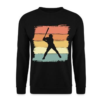 Baseball retro vintage Baseball Legende - Unisex Pullover - Schwarz - Vorne - Alina (178cm) & Michal (187cm)