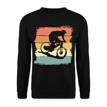 Downhill Mountainbike retro Legend Downhill retro - Sweat-shirt Unisexe - noir - Devant - Alina (178cm) & Michal (187cm)