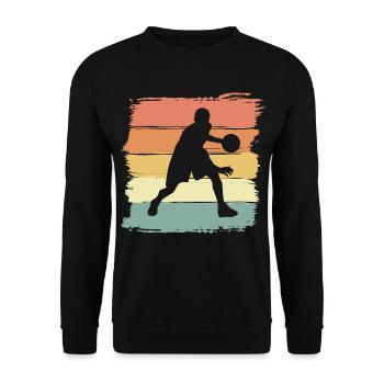 Basketball Retro Vintage Basketball Legende - Unisex Pullover - Schwarz - Vorne - Alina (178cm) & Michal (187cm)