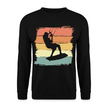 Kitesurfing Retro Vintage Kitesurf Legend - Unisex Sweatshirt - black - Front - Alina (178cm) & Michal (187cm)