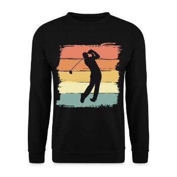 Golf Retro Vintage - Unisex Pullover - Schwarz - Vorne - Alina (178cm) & Michal (187cm)