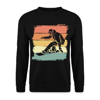 Snowboarding retro vintage Snowboard - Unisex Pullover - Schwarz - Vorne - Alina (178cm) & Michal (187cm)