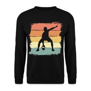 Weightlifting Fitness Sport retro vintage - Unisex Sweatshirt - black - Front - Alina (178cm) & Michal (187cm)