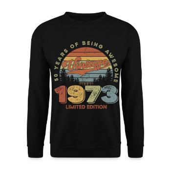 birthday, vintage, born, - Unisex Sweatshirt - black - Front - Alina (178cm) & Michal (187cm)