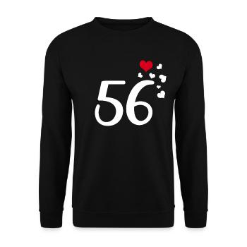 56th birthday anniversary hearts 56 - Unisex Sweatshirt - black - Front - Alina (178cm) & Michal (187cm)