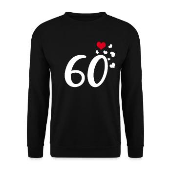 60e anniversaire coeurs 60 - Sweat-shirt Unisexe - noir - Devant - Alina (178cm) & Michal (187cm)